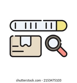 Tracking Code Icon Vector Illustration. Flat Outline Cartoon. Shopping and Ecommerce Icon Concept Isolated Premium Vector