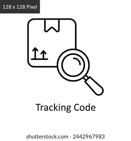 Tracking Code vector outline icon design illustration. Logistics Delivery symbol on White background EPS 10 File