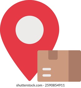 Tracking Delivery flat Icon for Shipment Status. Courier tracking symbol, package logistics illustration, real-time tracking vector