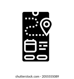 tracking delivery glyph icon vector. tracking delivery sign. isolated contour symbol black illustration