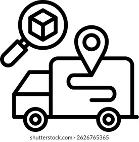 Ilustración vectorial de línea de ícono de entrega de seguimiento