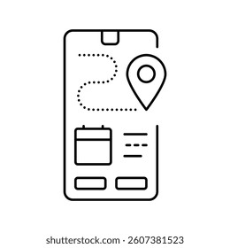 tracking delivery line icon vector. tracking delivery sign. isolated contour symbol black illustration