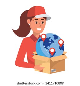 tracking and delivery logistic worker