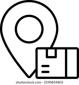 Tracking Delivery outline Icon for Shipment Status. Courier tracking symbol, package logistics illustration, real-time tracking vector