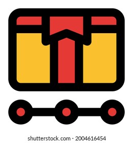 Tracking filled line icon from the online shop icon set section, suitable for online products buying and selling business