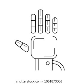 Tracking glove vector line icon isolated on white background. Tracking glove line icon for infographic, website or app.