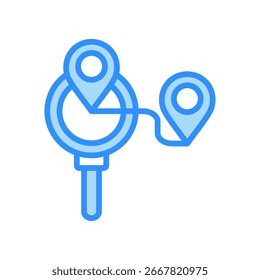Icono de seguimiento Ilustración vectorial de color azul
