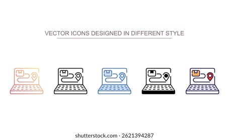 Design de ícone de rastreamento com ilustração de estoque de fundo branco