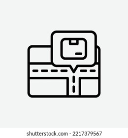  Tracking Symbol, einzelne Logistics-Skizzensymbol auf hellgrauem Hintergrund, ideal für Website, Blog, Logo, Grafikdesign, soziale Medien, UI, mobile App