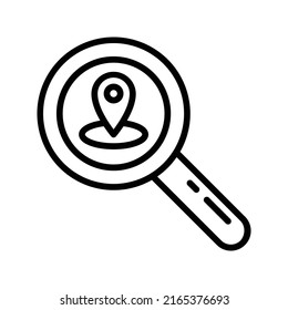 Tracking Icon. Line Art Style Design Isolated On White Background