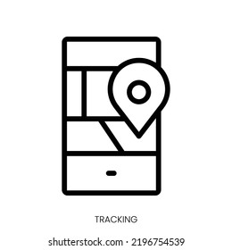 tracking icon. Line Art Style Design Isolated On White Background