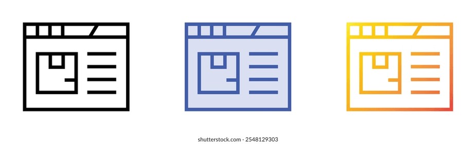Tracking-Symbol. Lineares, blaues Füllungs- und Farbverlauf-Design einzeln auf weißem Hintergrund