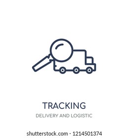 Tracking icon. Tracking linear symbol design from Delivery and logistic collection.