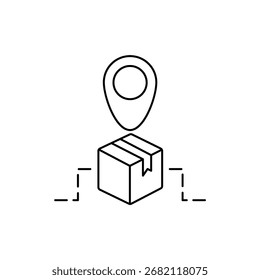 Eps de dibujo de línea de trazo editable de contorno de icono de seguimiento.