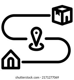 Tracking icon, Outline style, Vector Editable