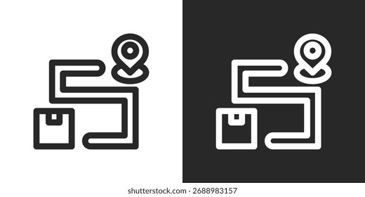 Conjunto de iconos de seguimiento en estilo de contorno en blanco y negro