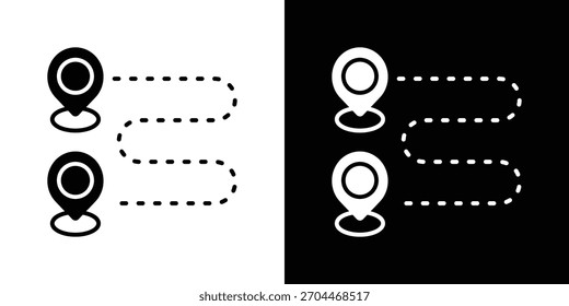 Conjunto de iconos de seguimiento en Ilustración vectorial sólida en blanco y negro
