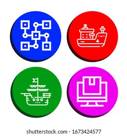 tracking icon set. Collection of Distributed, Ship, Tracking icons