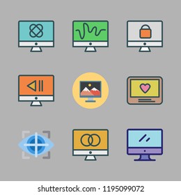 tracking icon set. vector set about eye tracking and monitor icons set.