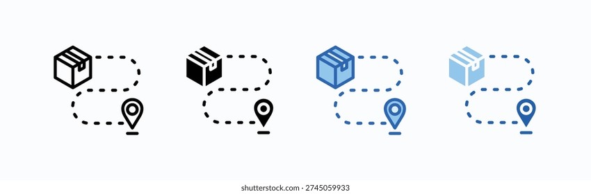 Tracking Icon Sheet Multiple Style Collection Isolated Vector