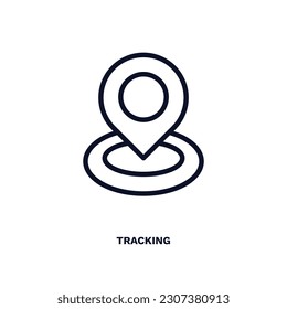 tracking icon. Thin line tracking icon from delivery and logistics collection. Outline vector isolated on white background. Editable tracking symbol can be used web and mobile