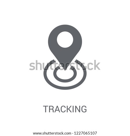 Tracking icon. Trendy Tracking logo concept on white background from Technology collection. Suitable for use on web apps, mobile apps and print media.