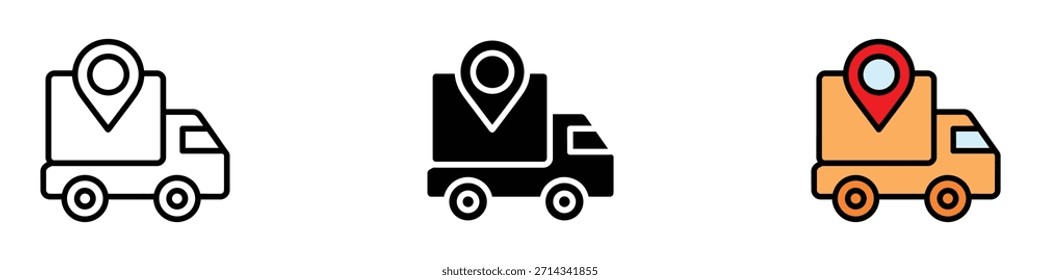Icono de seguimiento. Vector de seguimiento de envío y finalización exitosa de la ruta. Ilustración vectorial.
