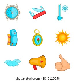 Tracking icons set. Cartoon set of 9 tracking vector icons for web isolated on white background