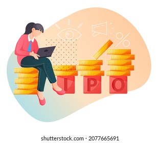 Tracking IPO Initial Public Offering - Stock Illustration as EPS 10 File
