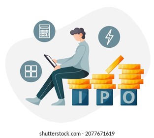 Tracking IPO Initial Public Offering - Stock Illustration as EPS 10 File
