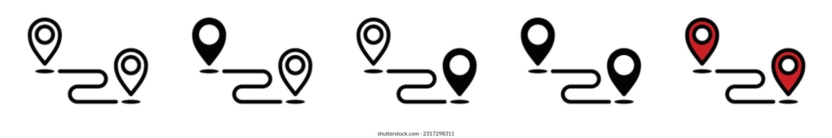 Tracking map pin icon vector. Track shipment icon symbol on white background with editable stroke for apps and websites. Vector illustration EPS 10