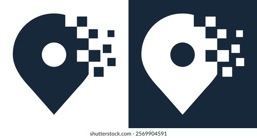 tracking map technology tech data logo vector abstrack
