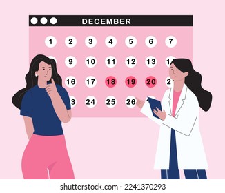 Tracking menstrual periods or ovulation date