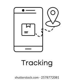 Tracking – Mobile with Location Pin Representing Delivery Updates