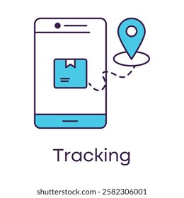 Tracking – Mobile with Location Pin Representing Delivery Updates
