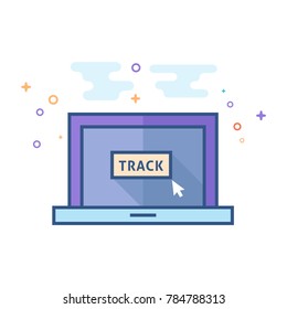 Tracking monitor icon in outlined flat color style. Vector illustration.