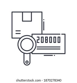 Tracking number concept icon, linear isolated illustration, thin line vector, web design sign, outline concept symbol with editable stroke on white background.