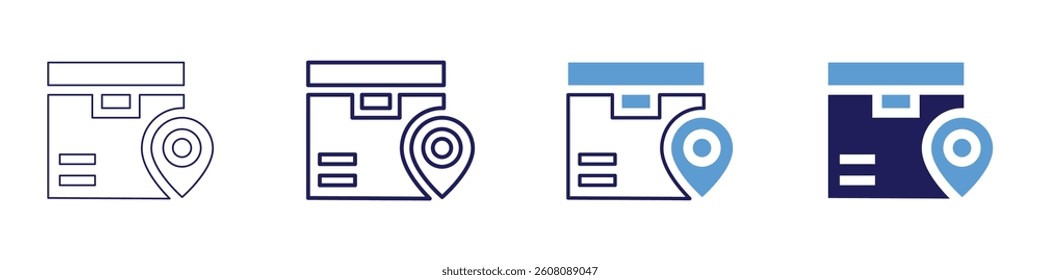 Tracking number icon in 4 different styles. Thin Line, Line, Bold Line, Duotone. Duotone style. Editable stroke.