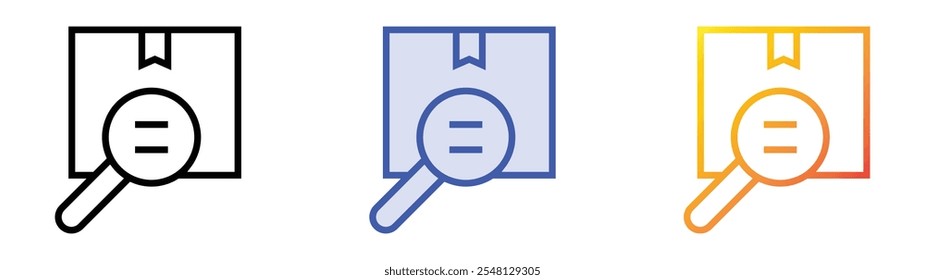 Icono de número de seguimiento. Lineal, relleno azul y diseño de estilo degradado aislado sobre fondo blanco