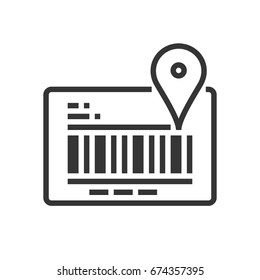 Tracking number icon, part of the square icons, car service icon set. The illustration is a vector, editable stroke, thirty-two by thirty-two matrix grid, pixel perfect file.

