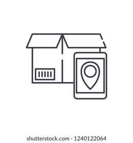 Tracking number line icon concept. Tracking number vector linear illustration, symbol, sign