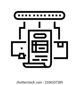 tracking number line icon vector. tracking number sign. isolated contour symbol black illustration