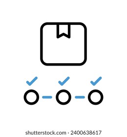 Ilustración de material vectorial de icono de pedido de seguimiento