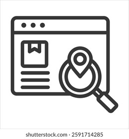Tracking Outline Icon Vector Illustration