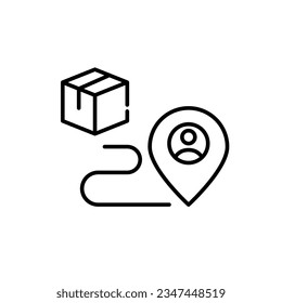 Tracking parcel delivery from the warehouse to home address. Pixel perfect icon