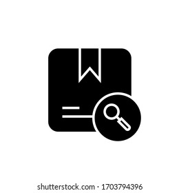 tracking parcel icon glyph design vector illustration. isolated on white background