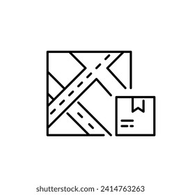 Tracking parcel location. Pixel perfect icon
