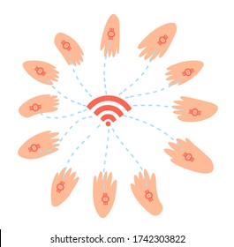 tracking people through implanted subcutaneous chips. 
popular conspiracy theory