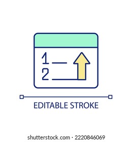 Tracking priority of tasks RGB color icon. Task management. Improving personal productivity. Prioritization. Isolated vector illustration. Simple filled line drawing. Editable stroke. Arial font used