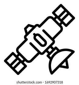 Icono de seguimiento de satélite. Icono de vector de seguimiento de esquema para diseño web aislado en fondo blanco